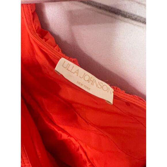 Ulla Johnson Size 4 Ruffled One Shoulder Top Orange Classy Chic - Picture 6 of 7